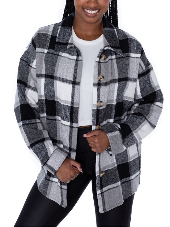 Fanatics Tops - Fanatics NFL Women's San Francisco 49ers Gameday Gray Plaid Button-Up Overshirt
